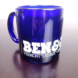 BEN & JERRY'S blue glass logo print mug
